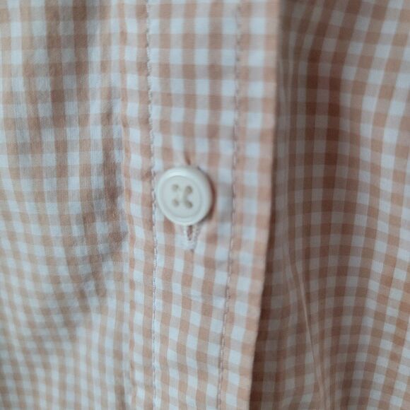 j crew  womens size 10 Relaxed-fit washed cotton poplin shirt in mini gingham - Picture 5 of 8